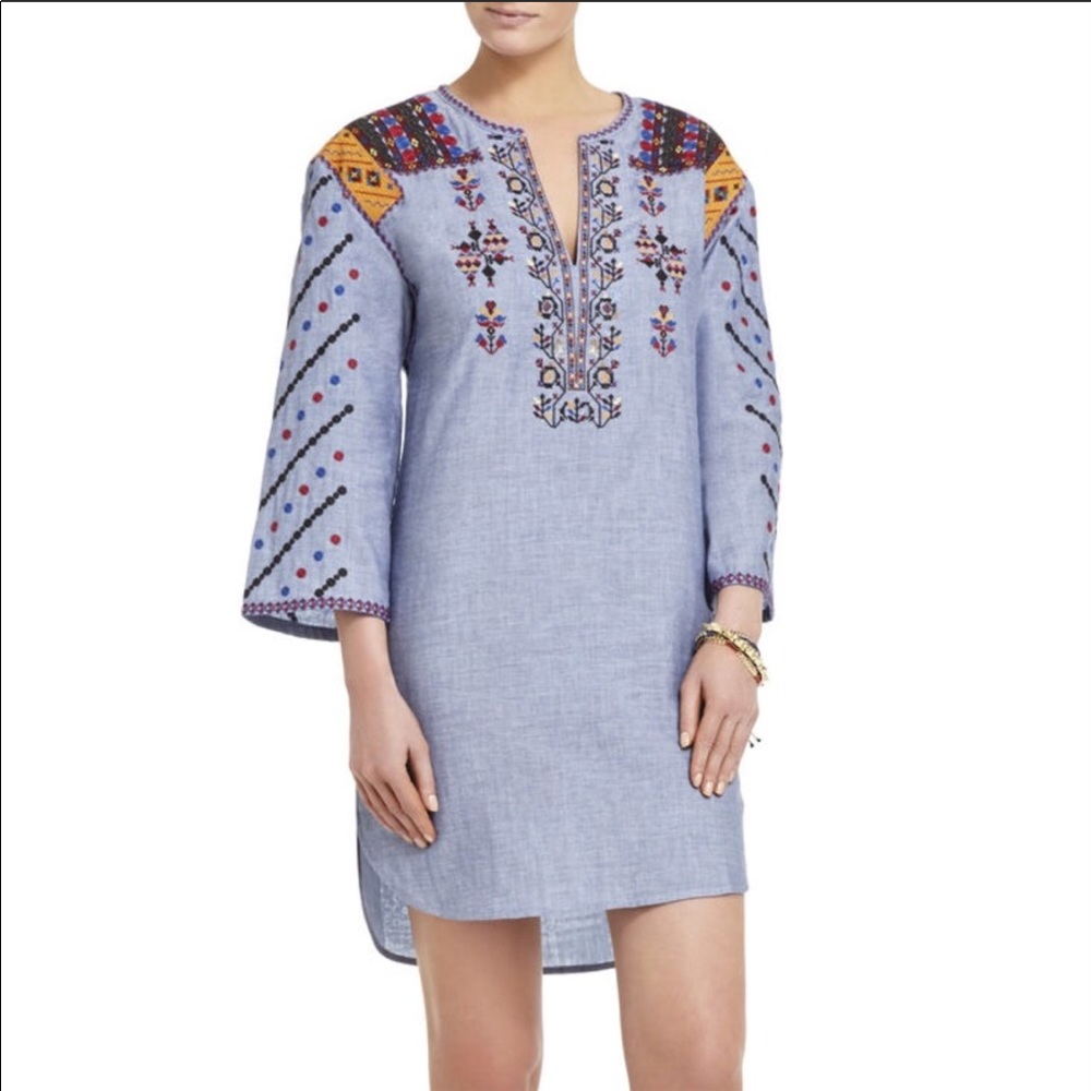 Bcbgmaxazria embroidered tunic dress